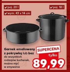 Garnek emaliowany z pokrywką 18 l promocja