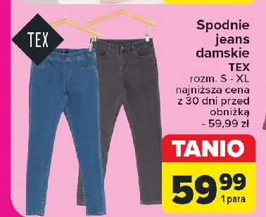 Spodnie damskie jeansowe s-xl Tex promocja