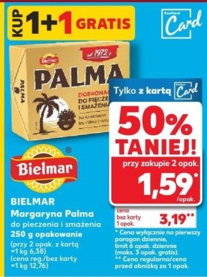 Margaryna Palma do pieczenia i smażenia Bielmar 250 g opakowanie promocja w Kaufland
