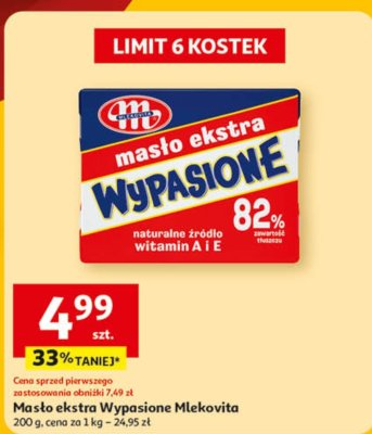Masło ekstra Wypasioke Mlekovita promocja w Auchan