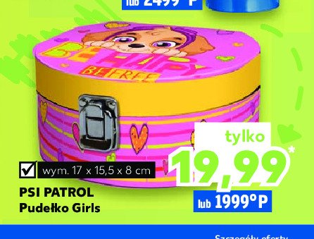 Pudełko girls psi patrol 17 x 15.5 x 8 cm promocja