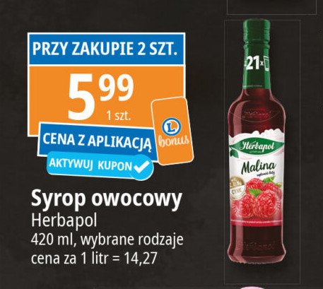 Syrop malina Herbapol promocja w Leclerc