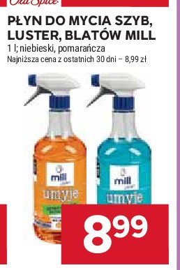 Płyn do mycia szyb luster MILL promocja w Stokrotka