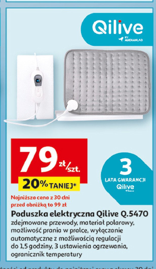 Poduszka elektryczna q.5470 Qilive promocja w Auchan