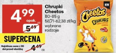 Chrupki Cheetos wybrane rodzaje promocja w Delikatesy Centrum
