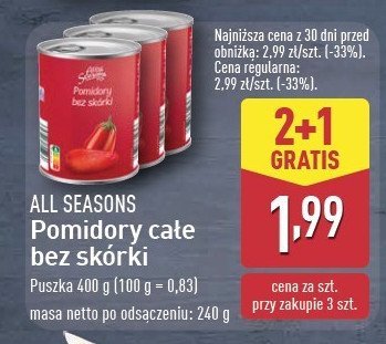 Pomidory ca艂e bez sk贸rki All seasons promocja