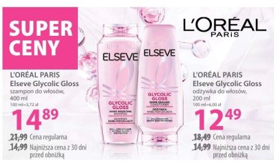 Odżywka LOREAL PARIS Elseve Glycolic Gloss do włosów promocja w Hebe