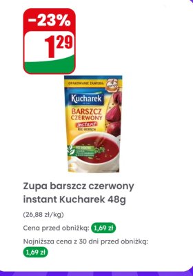 Zupa barszcz czerwony instant  promocja w Dino