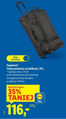 Torba podróżna na kółkach, 70 L promocja w Lidl