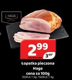 Łopatka pieczona Haga cena za 100g promocja w Delfin