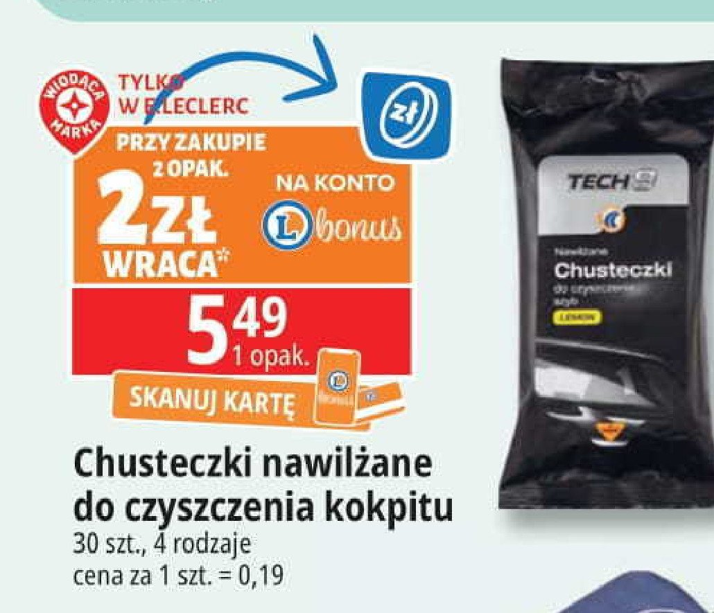 Chusteczki do czyszczenia kokpitu lemon Tech9 promocja
