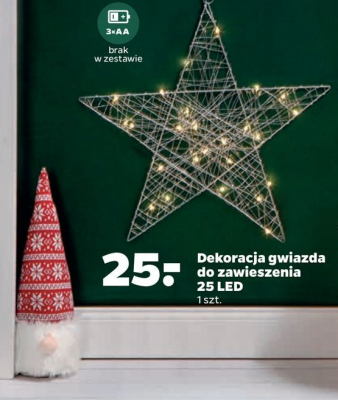 Gwiazda drewniana led 25 cm promocja w Makro