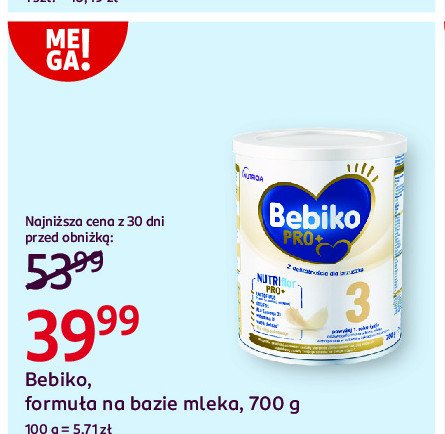Mleko 3 Bebiko pro+ promocja