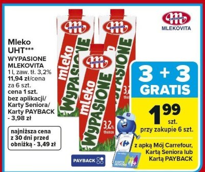 Mleko UHT Wypasione  promocja w Carrefour