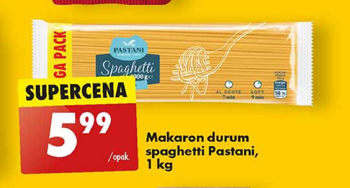 Makaron spaghetti Pastani promocja