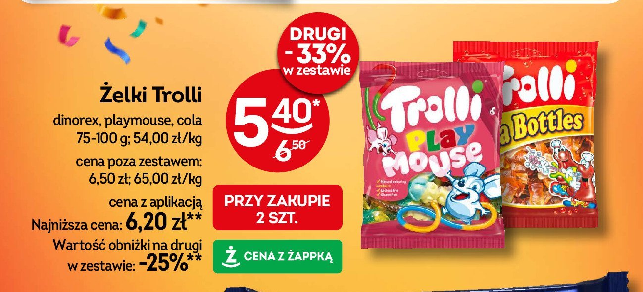 Żelki cola bottles Trolli promocja w Żabka