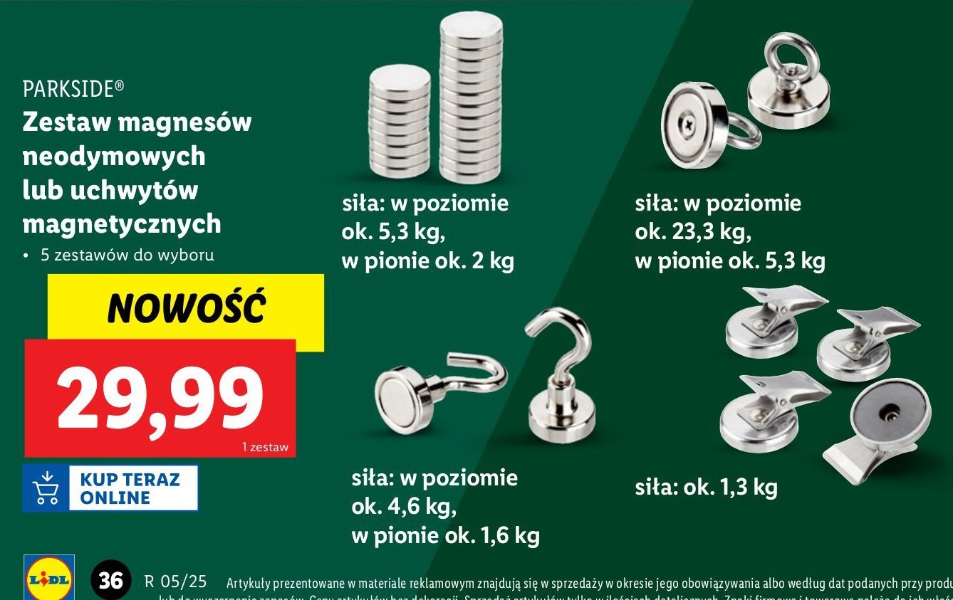 Zestaw magnesów neodymowych Parkside promocja w Lidl