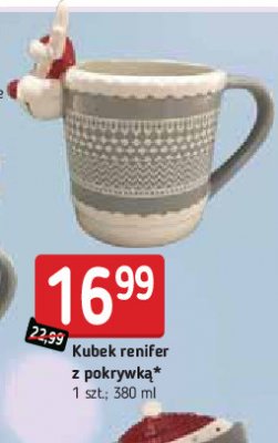 Kubek renifer z pokrywką 380 ml promocja