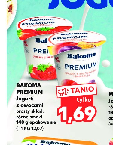 Jogurt brzoskwinia i marakuja Bakoma premium promocja