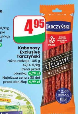 Kabanosy Exclusive Tarczyński różne rodzaje promocja w Dino