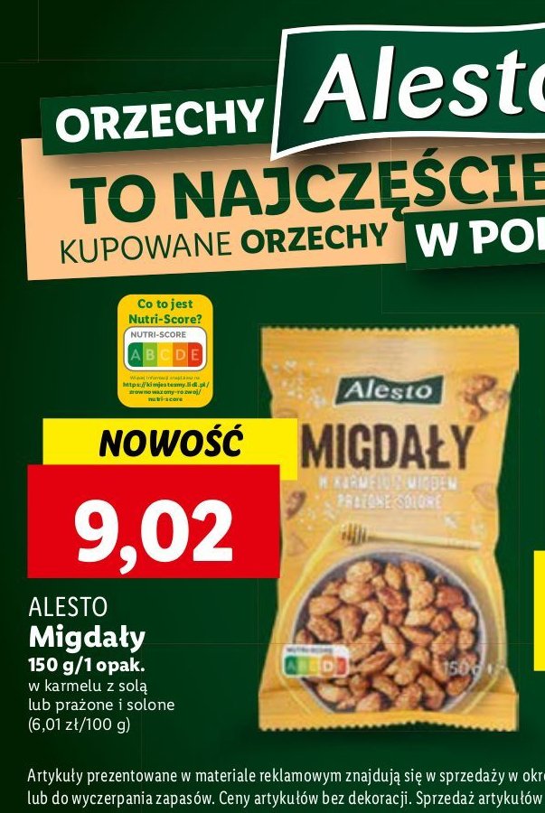 Migdały prażone i solone Alesto promocja