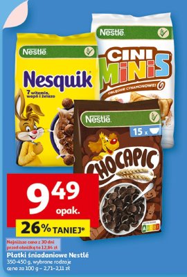 Płatki śniadaniowe Nestlé (Nesquik, Cini Minis, Chocapic) promocja w Auchan