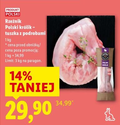 Mięso Rzeźnik Polski królik - tuszka z podrobami promocja w Lidl
