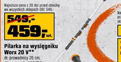 Pilarka na wysięgniku 20 V promocja w OBI