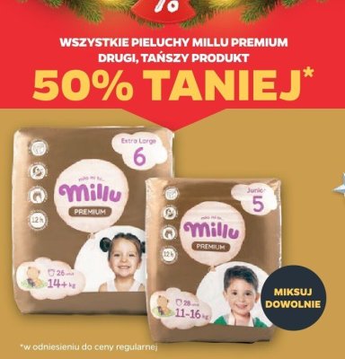 Pieluchy Premium wszystkie rodzaje (drugi, tańszy -50%) promocja w Netto