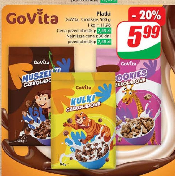 Cookies czekoladowe Govita promocja