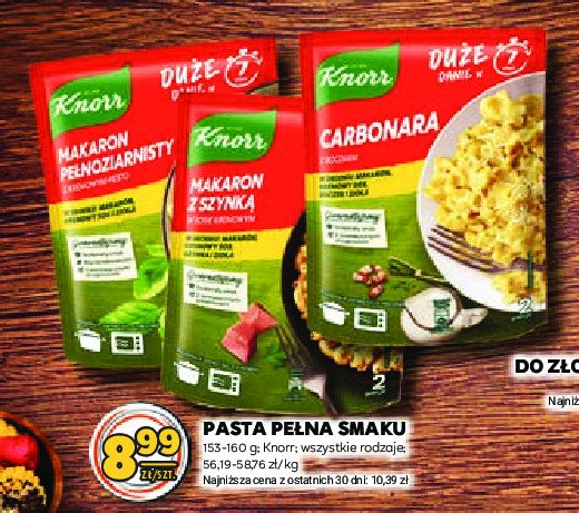 Makaron pełnoziarnisty z kremowym pesto Knorr pasta pełna smaku promocja