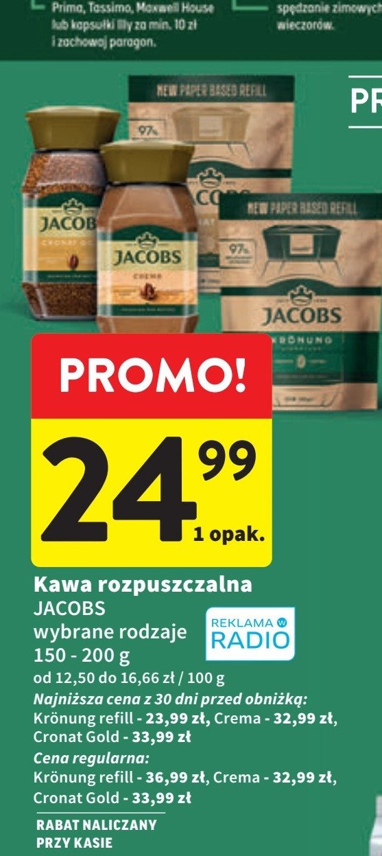 Kawa Jacobs crema promocja w Intermarche