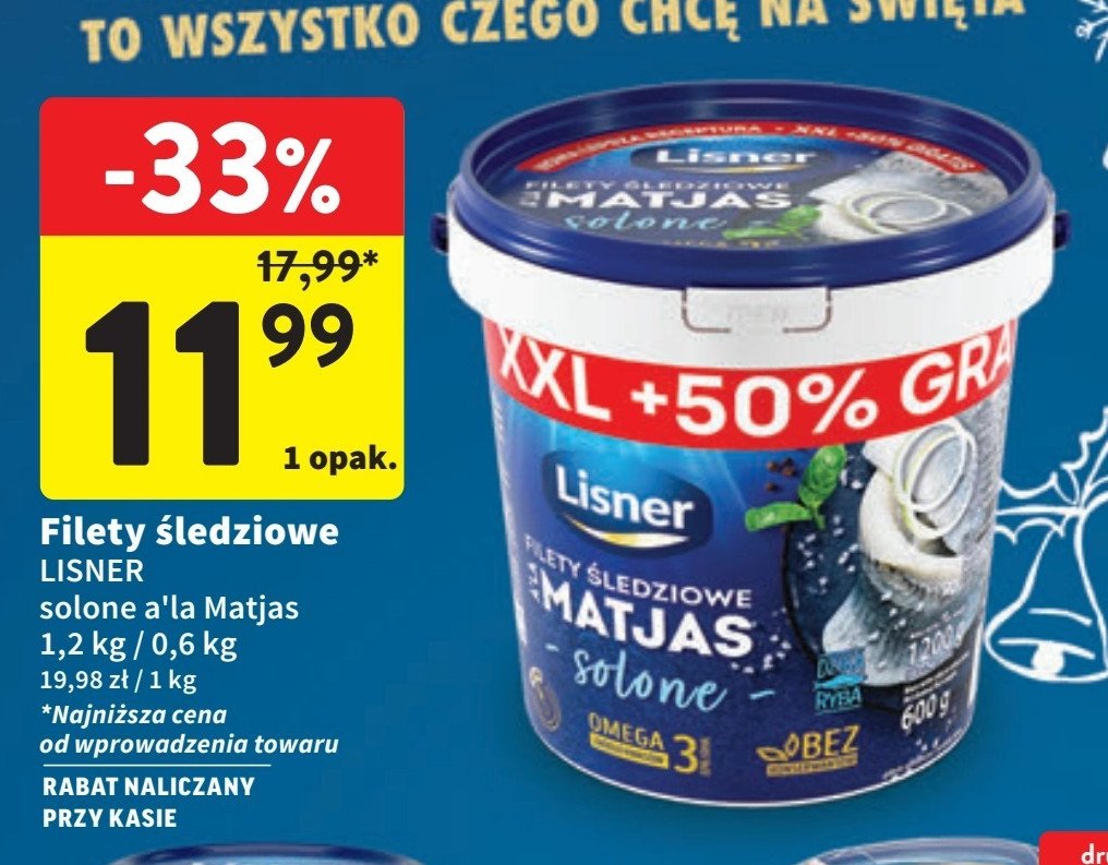 Filety śledziowe a'la matjes Lisner promocja w Intermarche