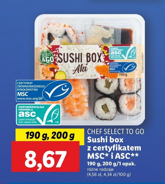 Sushibox aki Select & go promocja w Lidl