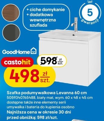 Szafka podumywalkowa Levanna 60 cm biały mat promocja w Castorama