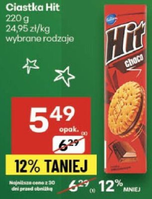 Ciastka Hit 220g wybrane rodzaje promocja w Delikatesy Centrum