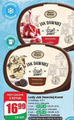 Lody Jak Dawniej 3 rodzaje promocja w Dino