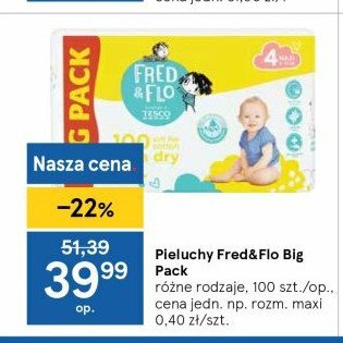 Pieluchy maxi Tesco fred & flo promocja
