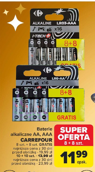 Baterie alkaliczne aa Carrefour promocja w Carrefour Market