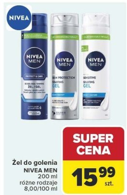 Żel do golenia Nivea Men 200 ml różne rodzaje promocja w Carrefour