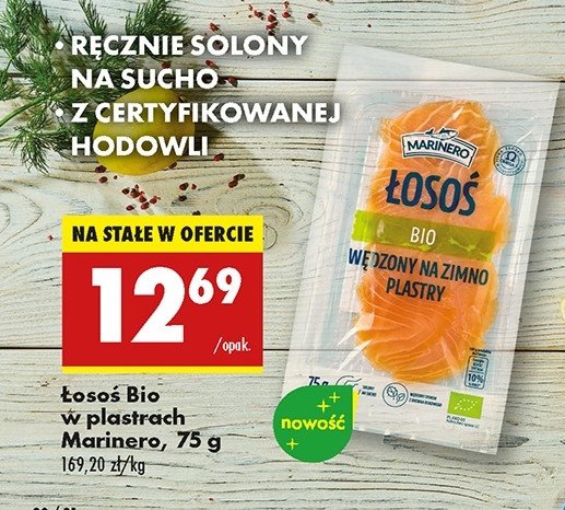 Łosoś wędzony na zimno plastry Marinero promocja