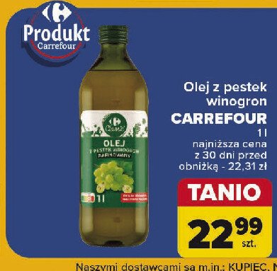 Olej z pestek winogron Carrefour classic promocja