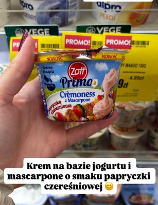Krem Primo Cremoness z Mascarpone smak papryczka czerśniowa promocja w Intermarche