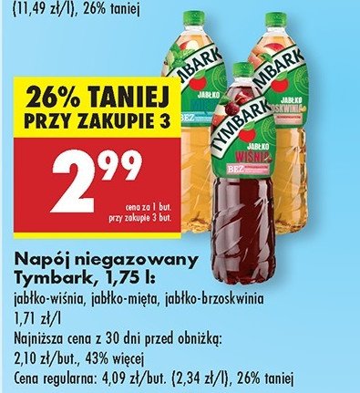 Napój jabłko-brzoskwinia Tymbark 1936 promocja w Biedronka