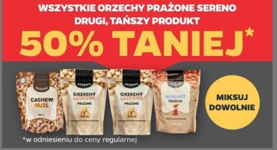 Wszystkie orzechy prażone Sereno DRUGIE -50% promocja w Netto