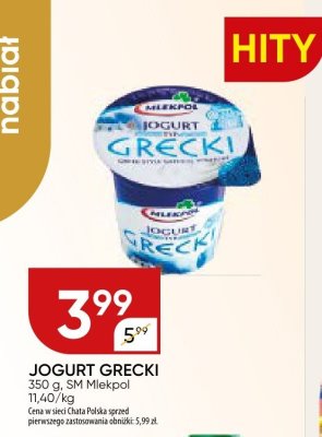 Jogurt Grecki SM Mlekpol promocja w Chata Polska