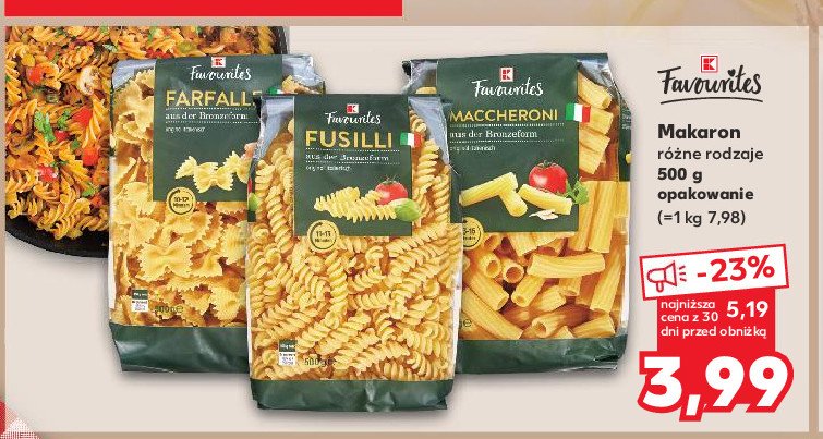 Makaron fusilli K-classic favourites promocja