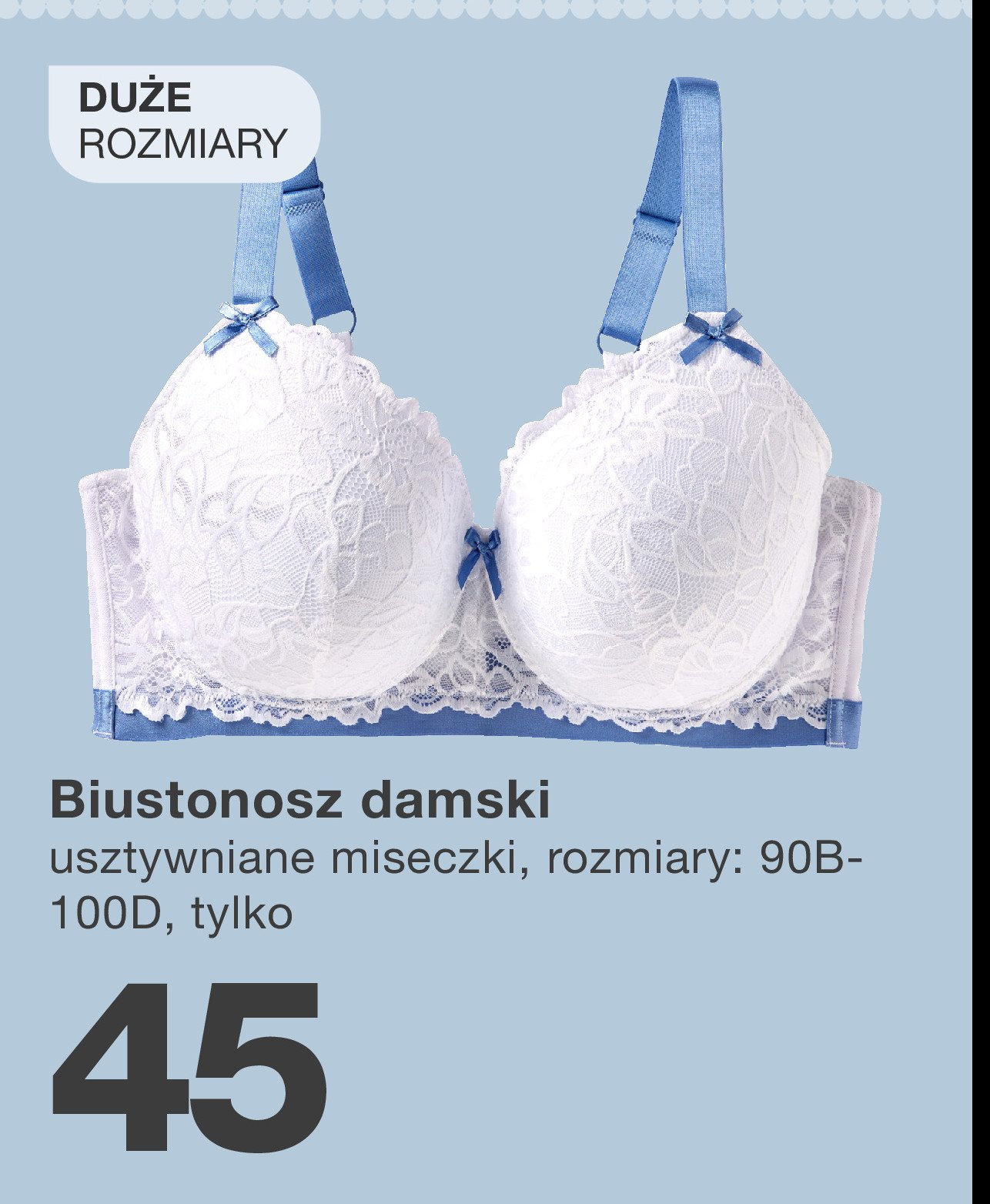 Biustonosz damski 90b-100d promocja w KiK