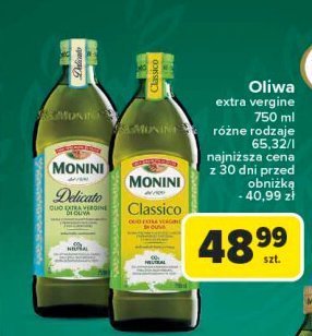 Oliwa z oliwek extra vergine Monini delicato promocja w Carrefour