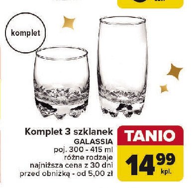 Komplet szklanek do napojów GALASSIA promocja w Carrefour